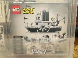 Lego 2019 Mickey Mouse Steamboat Willie Sdcc 21317 Boîte D'erreur Afa 8.0 Signé Rare