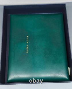 Livre de registre de gardien de jeu en cuir Aspinal of London Rare, neuf et en boîte