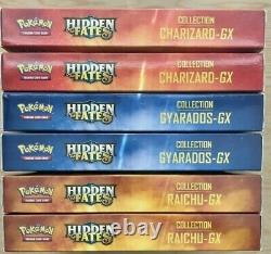 Lot De 6 Pokemon Hidden Fates Charizard Gyarados Raichu Gx Collection Box Scellé