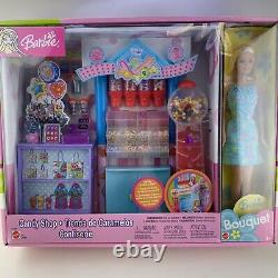 Mattel Barbie Doll Candy Shop Playset 2003 Rare New In Box Poupée Bouquet Non Ouverte