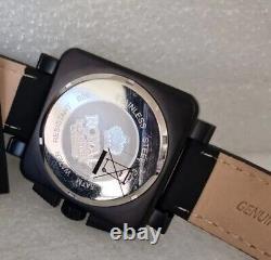 Montre chronographe Royal London en acier inoxydable noir rare X/L avec 2 bracelets boîte/ livret