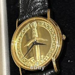 Montre pour hommes Swiss Rare Franklin Mint Sword Of Kings Boîtier en argent 925 avec cadran neuf dans son emballage