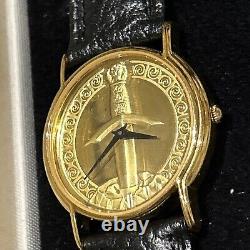 Montre pour hommes Swiss Rare Franklin Mint Sword Of Kings Boîtier en argent 925 avec cadran neuf dans son emballage