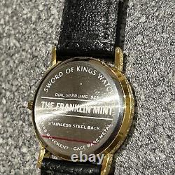 Montre pour hommes Swiss Rare Franklin Mint Sword Of Kings Boîtier en argent 925 avec cadran neuf dans son emballage