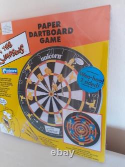 NOUVEAU & TRÈS RARE JEU DE DARTS EN PAPIER UNICORNE SIMPSONS 18x1-BOÎTE & CELLOPHANE