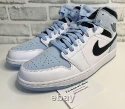 Nike Air Jordan 1 MID Se Blanc Ice Blue Taille UK 12 ? Nouveau Rare Authentique
