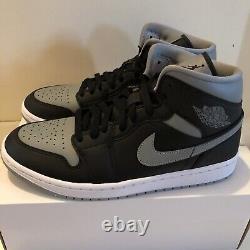 Nike Air Jordan 1 MID Shadow Black Grey Royaume-uni 8 Eu 42.5 Brand New In Box Rare