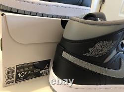 Nike Air Jordan 1 MID Shadow Black Grey Royaume-uni 8 Eu 42.5 Brand New In Box Rare