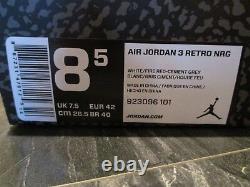 Nike Air Jordan 3 Ligne De Lancer Gratuite Uk 7.5 100% Authentique Nouveau Dans Boîte Vendue Rare