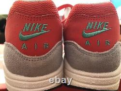 Nike Air Max 1 Essential Red/grey Rare. Uk Taille 7 Nouveau En Boîte