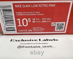 Nike Dunk Low Teal Armory Marine Mineral Slate Taille Uk 9.5 Sneakers? Nouveau Rare
