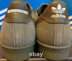 Nouveau. Adidas X Neigborhood Superstar. Olive. Royaume-uni 8,5 Étiquettes Et Boîte Og. Gx1401 Rare