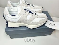 Nouveau Balance 327 White Grey Moonbeam Taille 4 Uk Trainers? Rare Deadstock