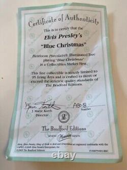 Ornement d'arbre 'Blue Christmas' de V. RARE Elvis, COMME NEUF, EN BOÎTE & AVEC CERTIFICAT D'AUTHENTICITÉ NUMÉROTÉ