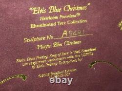 Ornement de sapin de Noël 'Blue Christmas' d'Elvis très rare, neuf dans sa boîte, entièrement fonctionnel.