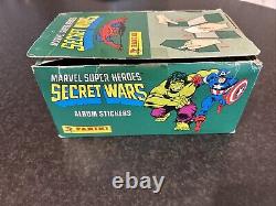 Panini Marvel Super Héros Guerres Secrètes 1986 100 Paquets (scellés) Boîte Complète RARE