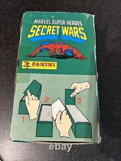 Panini Marvel Super Héros Guerres Secrètes 1986 100 Paquets (scellés) Boîte Complète RARE