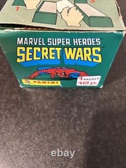 Panini Marvel Super Héros Guerres Secrètes 1986 100 Paquets (scellés) Boîte Complète RARE