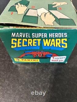 Panini Marvel Super Héros Guerres Secrètes 1986 100 Paquets (scellés) Boîte Complète RARE