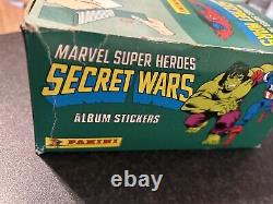 Panini Marvel Super Héros Guerres Secrètes 1986 100 Paquets (scellés) Boîte Complète RARE