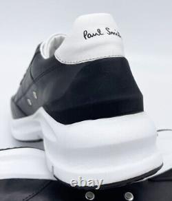 Paul Smith Black Real Trainers En Cuir / Chaussures Nouveau Boxed Rare Szuk9 Eu43 Us10