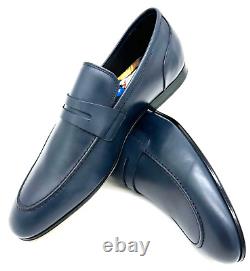 Paul Smith Slip-On en Cuir Véritable Chaussures Marines Neuves Boîte Rare Taille UK8 EU42 US9