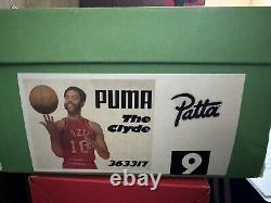 Puma Clyde X Patta UK9 RARE. Marron Orange Amsterdam Marque Neuf dans sa boîte