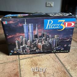 Puzzle 3D casse-tête de New York MB Hasbro Wrebbit 1998 BOÎTE RARE