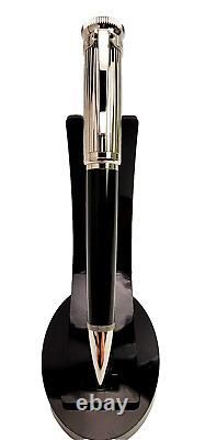 RARE STYLO À BILLE DUNHILL SENTRYMAN CHASSIS NOIR ET ARGENT NWE2613 NEUF AVEC BOÎTE
