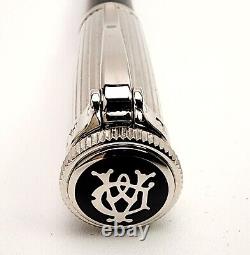 RARE STYLO À BILLE DUNHILL SENTRYMAN CHASSIS NOIR ET ARGENT NWE2613 NEUF AVEC BOÎTE
