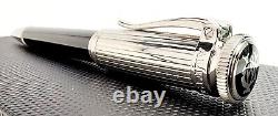 RARE STYLO À BILLE DUNHILL SENTRYMAN CHASSIS NOIR ET ARGENT NWE2613 NEUF AVEC BOÎTE
