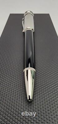 RARE STYLO À BILLE DUNHILL SENTRYMAN CHASSIS NOIR ET ARGENT NWE2613 NEUF AVEC BOÎTE
