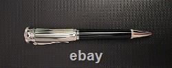 RARE STYLO À BILLE DUNHILL SENTRYMAN CHASSIS NOIR ET ARGENT NWE2613 NEUF AVEC BOÎTE