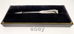 RARE STYLO À BILLE DUNHILL SENTRYMAN CHASSIS NOIR ET ARGENT NWE2613 NEUF AVEC BOÎTE
