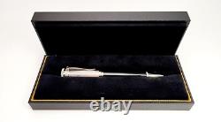 RARE STYLO À BILLE DUNHILL SENTRYMAN CHASSIS NOIR ET ARGENT NWE2613 NEUF AVEC BOÎTE