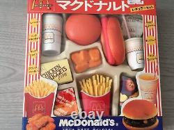 RARE Vintage 1995 Nouveau Set de Jouets en Plastique pour Aliments de McDonald's Japonais dans sa Boîte Hamburger