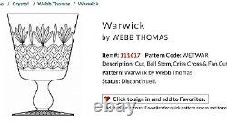 Rare 10 Thomas Webb Cut Glass Cristal Warwick Carré Décanter Nouveau Signé En Box