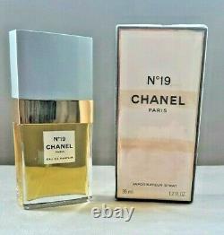Rare Boxed & Factory Cellophane Scellé Chanel No 19 Vintage Edp Spray De Purse 35ml