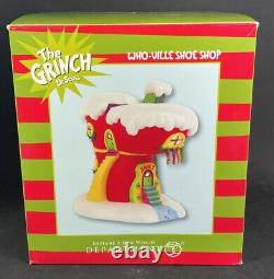 Rare Département 56 Dr. Seuss The Grinch Who-ville Shoe Shop Boîte Originale Retraitée