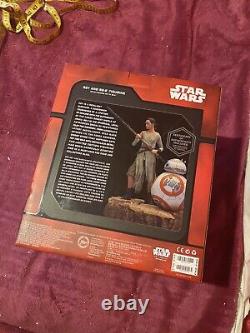 Rare Disney Store Rey & BB-8 Figure Statue Édition Limitée 700 Nouvelle Boîte Lumineuse