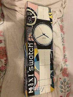 Rare JAMAIS RETIRÉE DE LA BOÎTE Horloge Murale Maxi Vintage Swatch