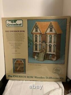 Rare Vtg Greenleaf The Emerson Row Maison De Poupée En Bois Victorienne Scelled Box Nouveau