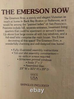 Rare Vtg Greenleaf The Emerson Row Maison De Poupée En Bois Victorienne Scelled Box Nouveau