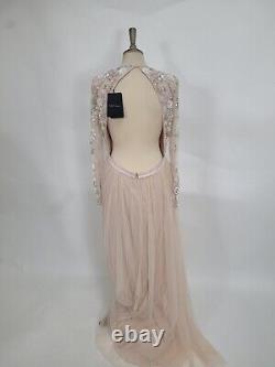 Robe de soirée rose pailletée Needle & Thread RARE NEUF dans sa boîte #M