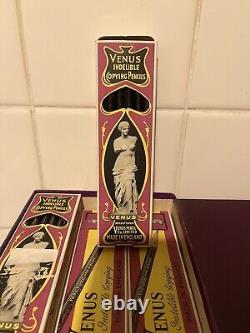 Stylos Vintage de collection rares de Venus dans une boîte de vente au détail avec 5 boîtes de stock neuf ancien 168 Hard.