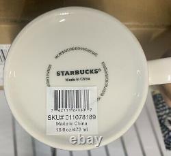 Très Rare 16 Oz. Turques Et Caïques Céramique Starbucks Café Mug Nouveau Avec Boîte Nib