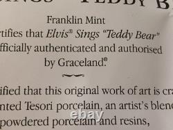 V. RARE 'Elvis chante Teddy Bear' Ornement en verre sous cloche NEUF DANS SA BOÎTE