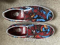 Vans Classic Slip-On x Marvel Spiderman UK 10 Chaussures pour hommes NEUVES avec boîte RARE