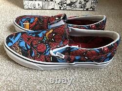Vans Classic Slip-On x Marvel Spiderman UK 10 Chaussures pour hommes NEUVES avec boîte RARE