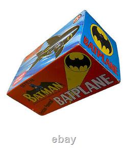 Vintage Batman Batplane Friction Powered Toy 1976 Hong Kong Rare Boxed J537